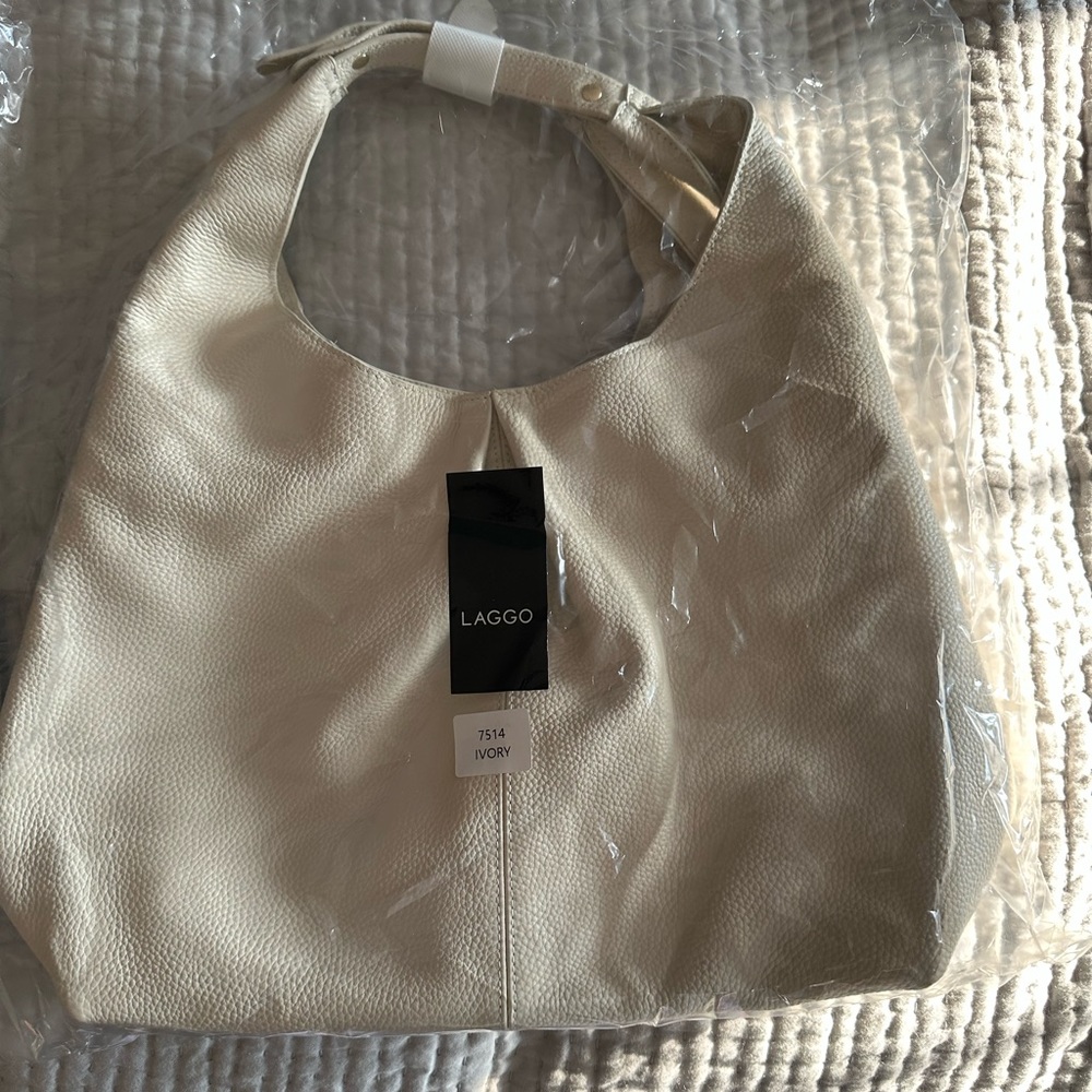 NWT Laggo Ivory Leather Hobo